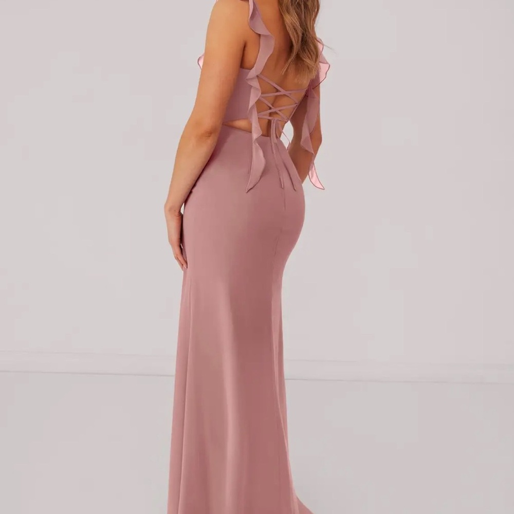 Barbie Mauve Ruffle Prom Dress - Picture 5 of 12
